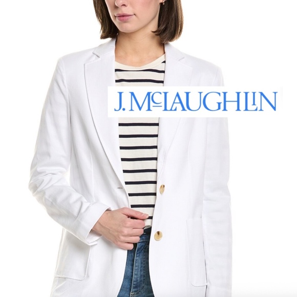 J. McLaughlin  white Linen Blend  Blazer, 6,G1241 - Picture 1 of 5